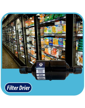 Appli Parts liquid line refrigerant ac filter dryer hvac refrigeration 083 3/8 in SAE Flare connection universal unidirectional 6-1/2 in long 2 in wide APFD-083
