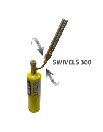 Appli Parts APHT-1D2 Double Burner Hand Torch for Soldering Brazing with Map or Propane Fuel Swivel Tip for uses in plumbing refrigeration air conditioning and more