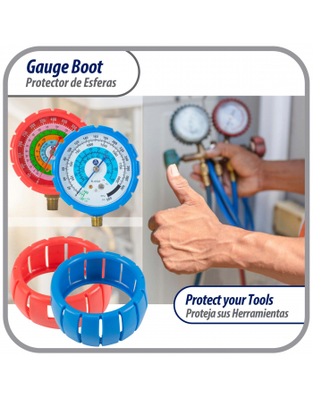 Appli Parts Protective Gauge Boot kit for 2.5 in manifold gauge Red for High pressure and Blue for Low pressure APMG-GBK