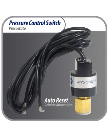 Appli Parts Pressure control switch Hi Open 350 psi Close 250 psi 39-3/8in cable SPST 1/4in female connection Automatic Reset universal air conditioning applications APPS-350250