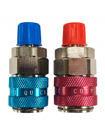 Appli Parts R134a quick coupler adapter kit for automotive Air Conditioning Charge includes 1/4 in Hi and Low Straight professional grade pressure connections APQC-134K