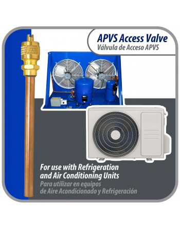 Appli Parts Access Schrader Valve 1/4 SAE x 1/4 OD x 3 inch Copper Stem with Valve Core and Cap with gasket and core remover for AC and refrigeration systems APVS-14143