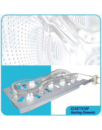 3387747 Appli Parts dryer Heating Element part number 3387747AP replaces original parts from other brands electric dryers