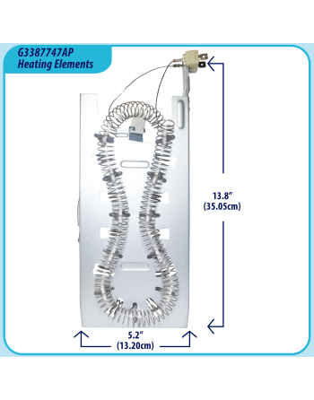 3387747 Appli Parts dryer Heating Element part number 3387747AP replaces original parts from other brands electric dryers