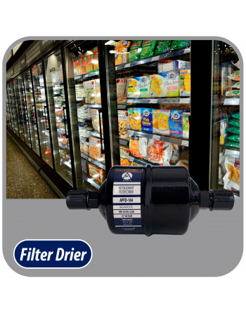 Appli Parts liquid line refrigerant ac filter dryer hvac refrigeration 164 1/2 in SAE Flare connection universal unidirectional 7 in long 3 in wide APFD-164
