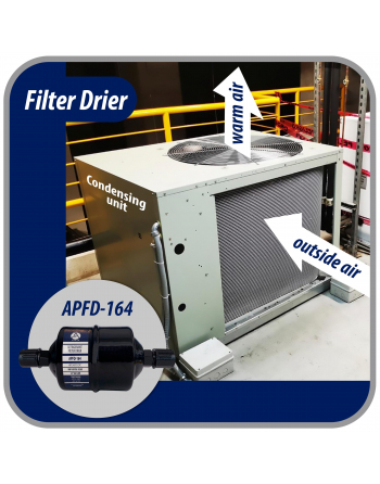Appli Parts liquid line refrigerant ac filter dryer hvac refrigeration 164 1/2 in SAE Flare connection universal unidirectional 7 in long 3 in wide APFD-164
