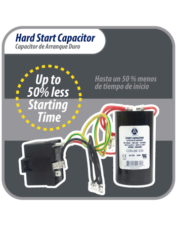 Appli Parts Hard Start kit for air conditioner includes Capacitor 88-108MFD 330V and Potential Relay for 1-3 Ton air Conditioner scroll and reciprocating compressors 208-244 Volts 1Ph APHS-1
