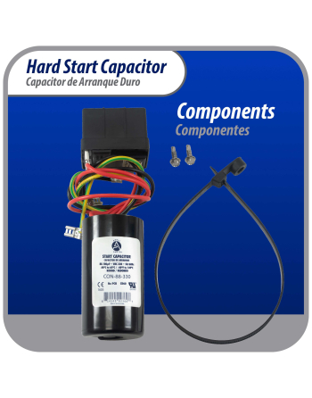 Appli Parts Hard Start kit for air conditioner includes Capacitor 88-108MFD 330V and Potential Relay for 1-3 Ton air Conditioner scroll and reciprocating compressors 208-244 Volts 1Ph APHS-1
