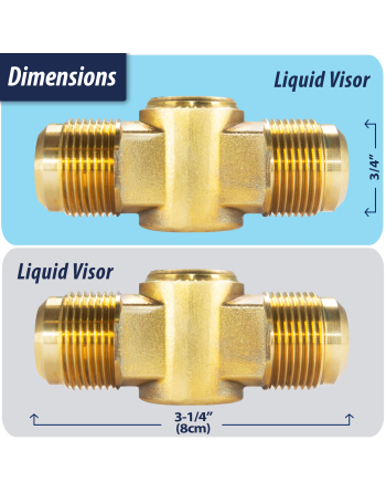 Appli Parts Sight Glass and liquid moisture indicator with 3/4 x 3/4 in Flare connections with Solid Body suitable for CFC HCFC HFC refrigerants APSG-34A