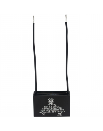 Appli Parts Fan Capacitor 5.5 mfd (microfarads) uf 250 VAC with 2 Wire Terminal Connections compatible with any brand with same capacitance CAP-5.5-250-2C