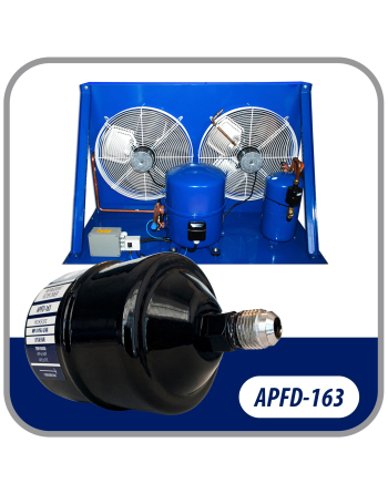 Appli Parts liquid line refrigerant ac filter dryer hvac refrigeration 163 3/8 in SAE Flare connection universal unidirectional 7 in long 3 in wide APFD-163

