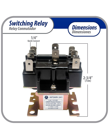 90341 Appli Parts General Purpose Switching Relay Double Pole Double Throw 110VAC Coil for HVAC applications and other general electrical installations APSR-341