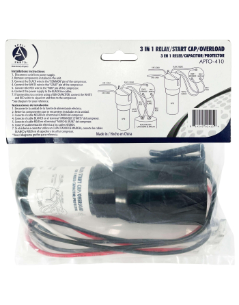 Appli Parts 3 in 1 Solid State Hard Start Relay Capacitor Overload 1/4-1/3Hp 115V UL SA44719 APTO-410

