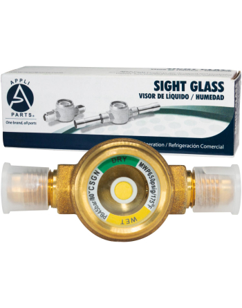 Appli Parts Sight Glass and liquid moisture indicator with 1/4 x 1/4 in Flare connections with Solid Body suitable for CFC HCFC HFC refrigerants APSG-14A