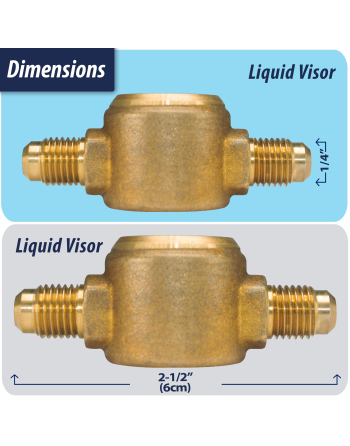 Appli Parts Sight Glass and liquid moisture indicator with 1/4 x 1/4 in Flare connections with Solid Body suitable for CFC HCFC HFC refrigerants APSG-14A