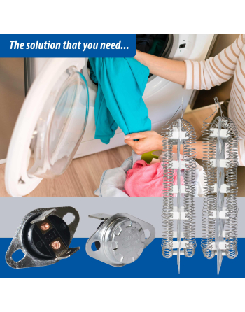 DC47-00019A Appli Parts Heating Element Kit DC47-00019AKAP 
Includes: DC47-00019A Heater, DC47-00018A Thermostat, DC96-00887A Fuse, DC47-00016A Fuse