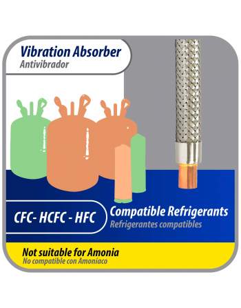 Appli Parts Vibration Absorber eliminator with 1/2 in sweat connections 9 in Long 500psi max working and 3,265psi burst pressure APVE-12