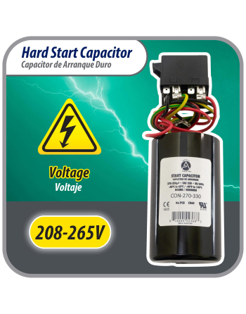 Appli Parts Hard Start kit for air conditioner includes Capacitor 270-324MFD 330V and Potential Relay for 4-5 Ton air Conditioner scroll and reciprocating compressors 208-265 Volts 1Ph APHS-3
