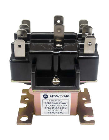 90340 Appli Parts General Purpose Switching Relay Double Pole Double Throw 24VAC Coil for HVAC applications and other general electrical installations APSR-340