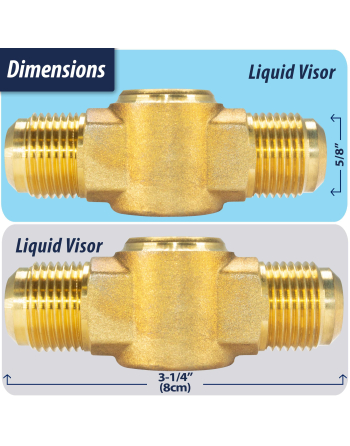 Appli Parts Sight Glass and liquid moisture indicator with 5/8 x 5/8 in Flare connections with Solid Body suitable for CFC HCFC HFC refrigerants APSG-58A