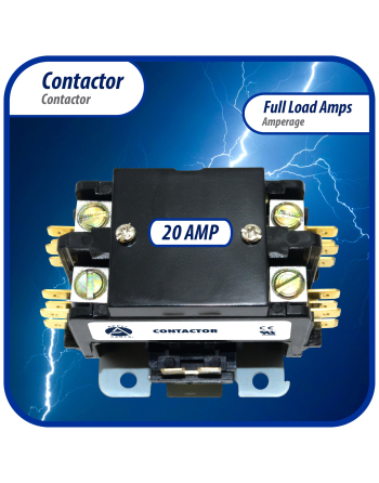 Appli Parts APAC-220240 Heavy Duty 2 Poles Contactor 20 Amp 240 Volt Coil Replacement for ac Compressor and Electrical Applications UL Certified 476929