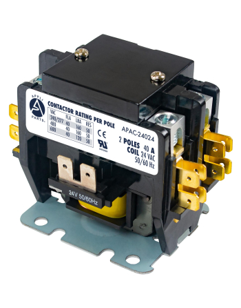 Appli Parts APAC-22024 Heavy Duty 2 Poles Contactor 20 Amp 24 Volts Coil Replacement for ac Compressor and Electrical Applications UL Certified 476929