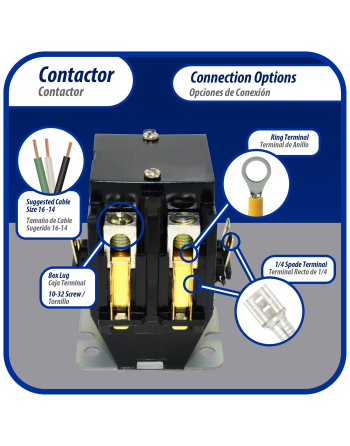 Appli Parts APAC-22024 Heavy Duty 2 Poles Contactor 20 Amp 24 Volts Coil Replacement for ac Compressor and Electrical Applications UL Certified 476929