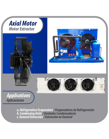 Appli Parts Axial Fan Motor Guard Mounted 28in (710mm) Fan Blade 220-440V/3Ph/50-60Hz 1250W 1050rpm Replacement for Cold Room Evaporators and Condensing Units Work Temp -22F to 140F AXF-710-4