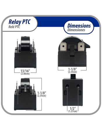 Appli Parts mini fridge relay switch 3 pin 4.7 Ohm 110V Universal PTC Start relay replacement part for multiple brands of refrigerators wine cooler APSR-4002P
