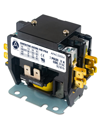Appli Parts APAC-23024 Heavy Duty 2 Poles Contactor 30 Amp 24 Volts Coil Replacement for ac Compressor and Electrical Applications UL Certified 476929