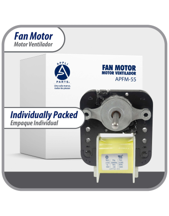 Appli Parts Evaportator Fan Motor replacement for original part numbers WR60X203, 305540, PS304745, WR60X0191, WR60X0203, WR60X191 and others 110V 50/60Hz 0.38A 18W CW 3000rpm APFM-55
