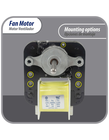 Appli Parts Evaportator Fan Motor replacement for original part numbers WR60X203, 305540, PS304745, WR60X0191, WR60X0203, WR60X191 and others 110V 50/60Hz 0.38A 18W CW 3000rpm APFM-55
