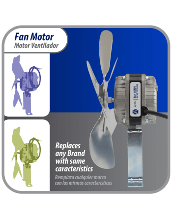 Appli Parts refrigeration condenser motor 10W 115V 60Hz 0.65A 1450rpm includes base and 9in aluminum Fan Blade CCW shaft end Universal fit APFM-101E