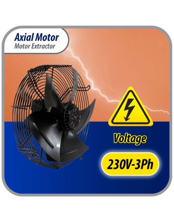 Appli Parts Axial Fan Motor Guard Mounted 19-3/4in (500mm) Fan Blade 220V/3Ph/50-60Hz 500W 1450rpm Universal replacement for Cold Room Evaporators and Condensing Units Work Temp -22F To 140F AXF-500-3
