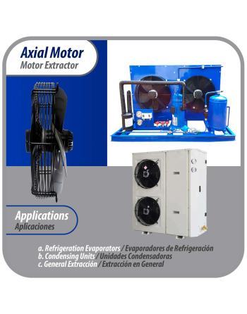 Appli Parts Axial Fan Motor Guard Mounted 19-3/4in (500mm) Fan Blade 220V/3Ph/50-60Hz 500W 1450rpm Universal replacement for Cold Room Evaporators and Condensing Units Work Temp -22F To 140F AXF-500-3
