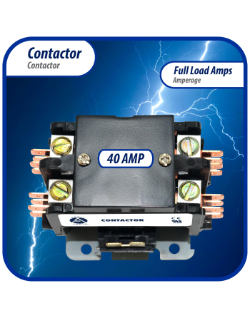 Appli Parts APAC-240240 Heavy Duty 2 Poles Contactor 40 Amp 240 Volts Coil Replacement for ac Compressor and Electrical Applications UL Certified 476929