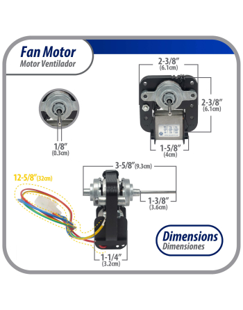 Appli Parts 240369701 freezer fan motor replacement 110V 6W 0.05A CCW 60Hz 3000rpm APFM-240369701AP replaces freezer motor fan numbers 5303918549 1637660 240315801 240315802 and others

