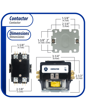 Appli Parts APAC-220120 Heavy Duty 2 Poles Contactor 20 Amp 120 Volts Coil Replacement for ac Compressor and Electrical Applications UL Certified 476929