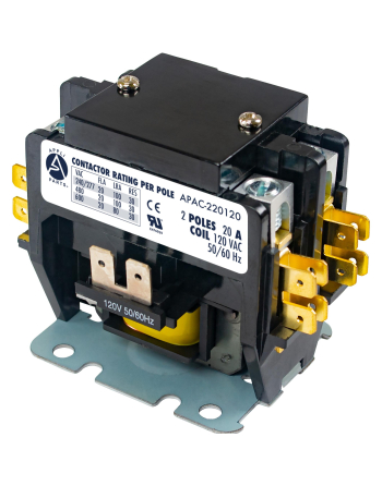 Appli Parts APAC-220120 Heavy Duty 2 Poles Contactor 20 Amp 120 Volts Coil Replacement for ac Compressor and Electrical Applications UL Certified 476929