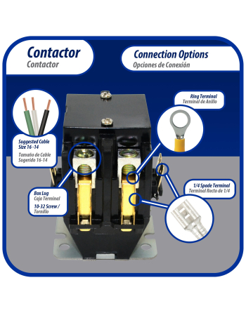 Appli Parts APAC-220120 Heavy Duty 2 Poles Contactor 20 Amp 120 Volts Coil Replacement for ac Compressor and Electrical Applications UL Certified 476929