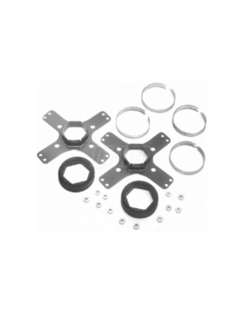 Mounting Kits for Motors Uses with Holes 4.4 in and 5.6 in diameter Motors. Includes: 2 Adapter Brackets 2 Resil. Rings 4 splits Rings 12 nuts