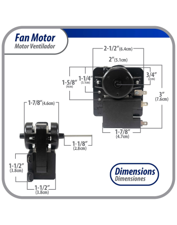 Appli Parts evaporator Fan Motor for refrigerators and freezers 110V 60Hz 0.12A 7.5W 2500rpm CCW Shaft Length 1-1/8inch  replaces 200D2940P001C 200D2940P002 P009 WR01F02268 APFM-2268