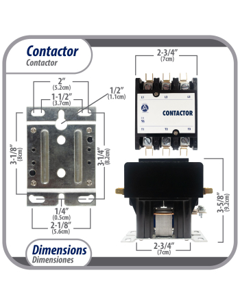 Appli Parts APAC-350120 Heavy Duty 3 Poles Contactor 50 Amp 120 Volts Coil Replacement for ac Compressor and Electrical Applications UL Certified 476929