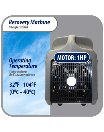 Appli Parts Refrigerant Recovery Machine for hvac freon reclaim 1 HP 110V/60Hz Portable Universal application works with multiple refrigerant includes filter drier and hose APRRM-11
