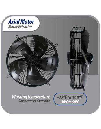 Appli Parts Axial Fan Motor Guard Mounted 17-3/4in (450mm) Fan Blade 220V/1Ph/50-60Hz 330W 1600rpm Universal replacement for Cold Room Evaporators and Condensing Units Work Temp -22F To 140F AXF-450

