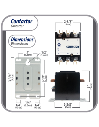 Appli Parts APAC-32024 Heavy Duty 3 Poles Contactor 20 Amp 24 Volts Coil Replacement for ac Compressor and Electrical Applications UL Certified 476929