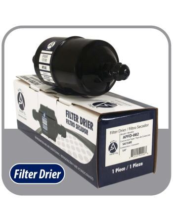Appli Parts liquid line refrigerant ac filter dryer hvac refrigeration 082 1/4 in SAE Flare connection universal unidirectional 6 in long 2-1/4 in wide APFD-082