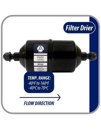Appli Parts liquid line refrigerant ac filter dryer hvac refrigeration 082 1/4 in SAE Flare connection universal unidirectional 6 in long 2-1/4 in wide APFD-082