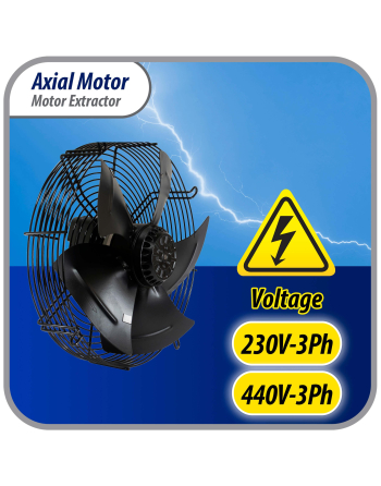 Appli Parts Axial Fan Motor Guard Mounted 24-3/4in (630mm) Fan Blade 220-440V/3Ph/50-60Hz 900W 1550rpm Replacement for Cold Room Evaporators and Condensing Units Work Temp -22F to 140F AXF-630-4