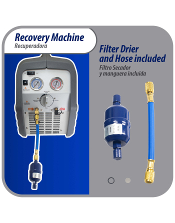 Appli Parts Refrigerant Recovery Machine for hvac freon reclaim 1/2 HP 110V/60Hz Portable Universal application works with multiple refrigerant includes filter drier and hose APRRM-121
